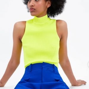 💚ZARA Turtleneck Sleeveless Tank Top Size M